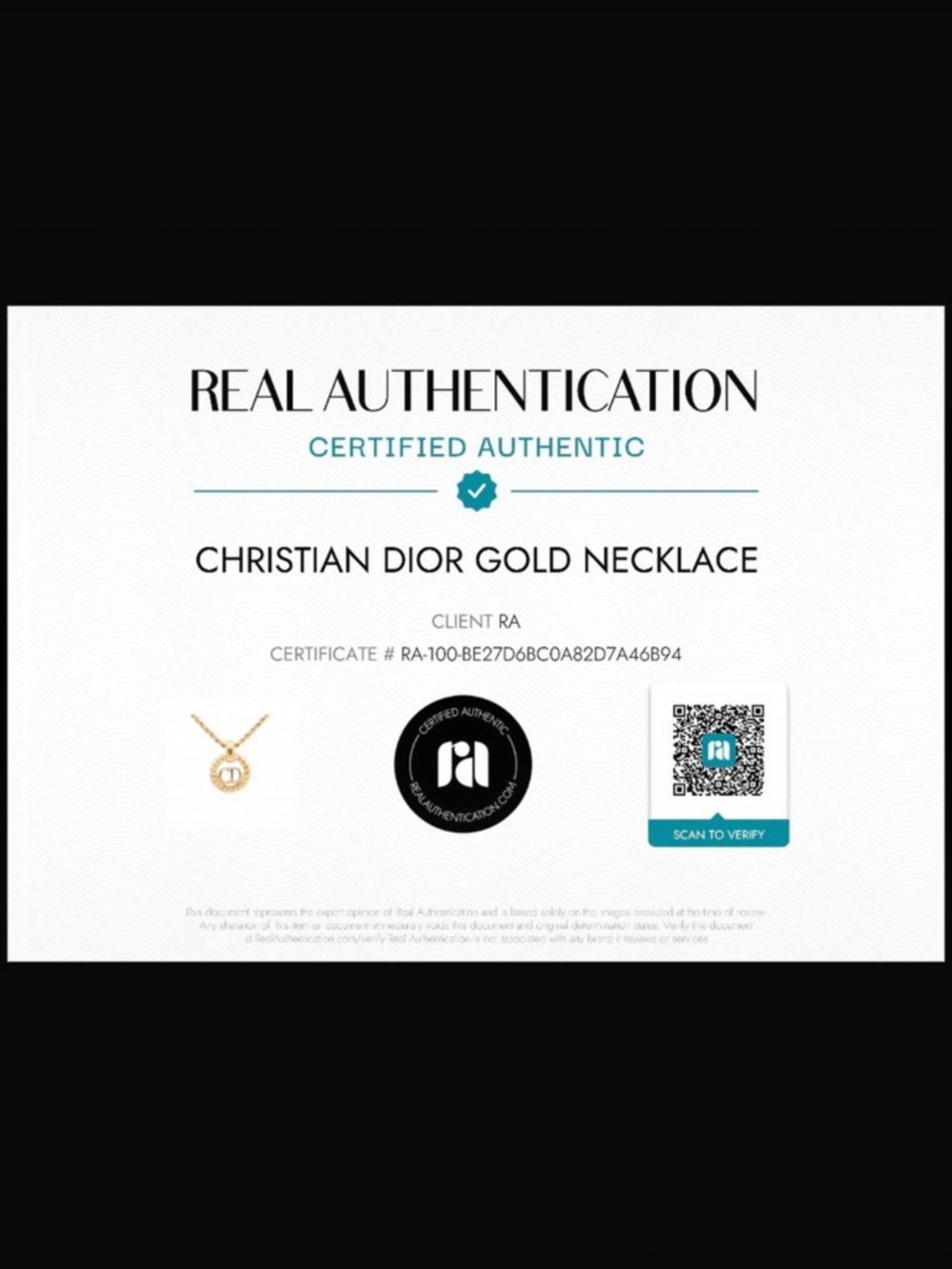 Dior Gold Rope CD Circle Pendant Necklace - Picture 3 of 3